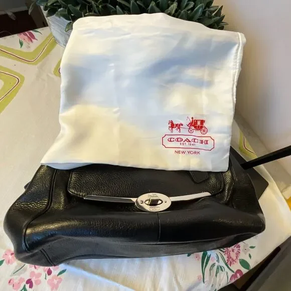 Coach Madison Madeline pebbled leather East/West Satchel silver hardware - Picture 3 of 9